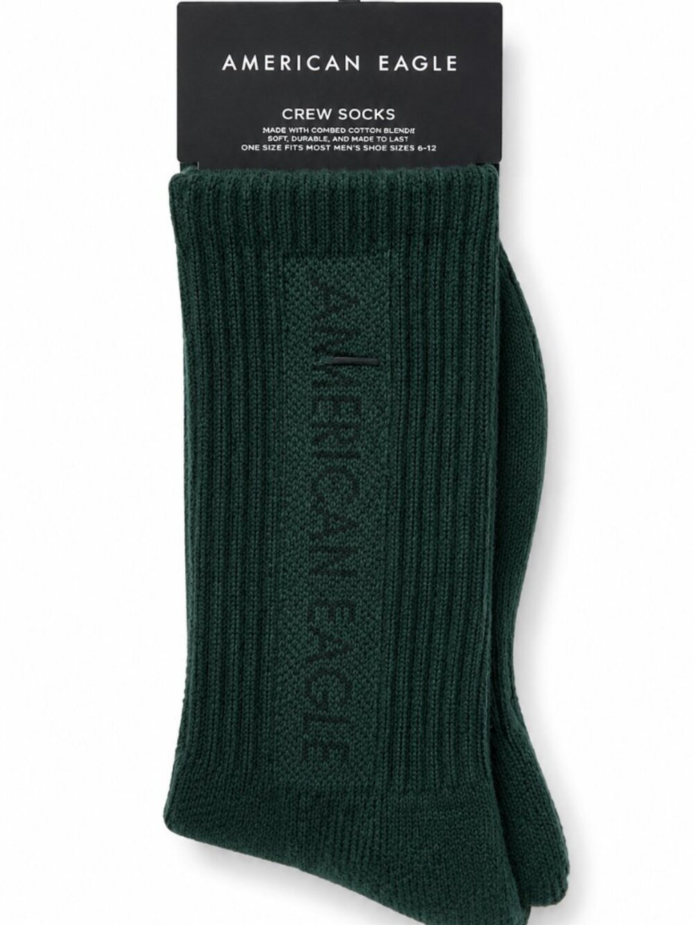 American Eagle Outfitters Dark Green Ribbed Crew Socks - NWT